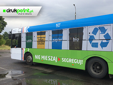 oklejanie autobusów Radom, Warszawa Segreguj Śmieci