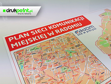 druk i oprawa map ściennych Radom, Warszawa